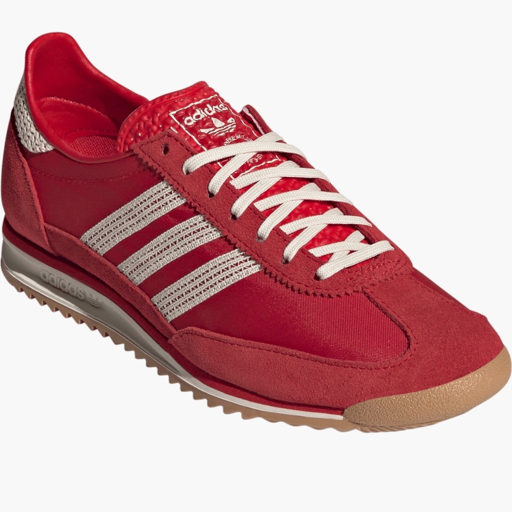adidas SL72 Red Retro Women's Sneakers with White Stripes